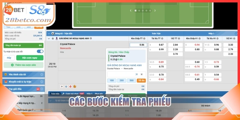 Các bước kiểm tra phiếu