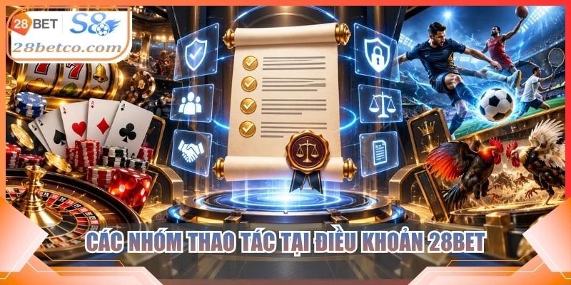 Các nhóm thao tác tại điều khoản 28bet