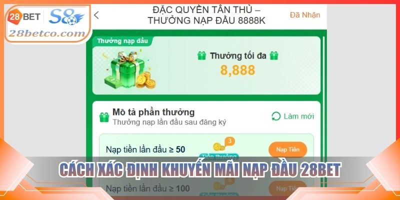 Cách xác định khuyến mãi nạp đầu 28bet