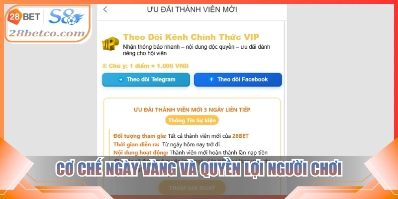 Cơ chế ngày vàng và quyền lợi người chơi