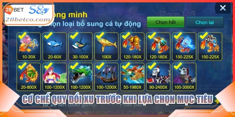 Cơ chế quy đổi xu trước khi lựa chọn mục tiêu