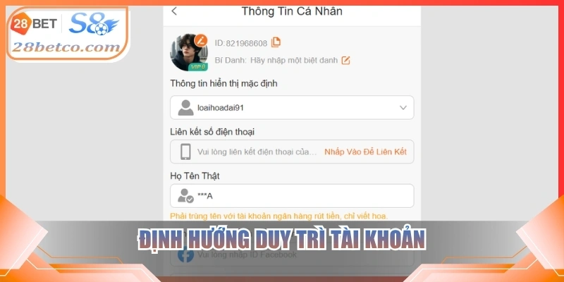 Định hướng duy trì tài khoản