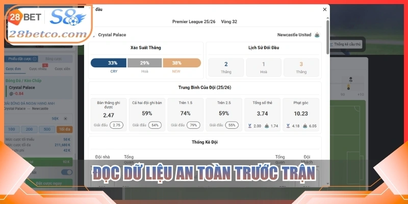 Đọc dữ liệu an toàn trước trận