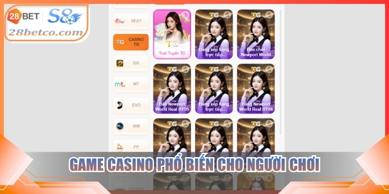 Game Casino phổ biến cho người chơi