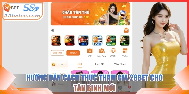 Hướng dẫn cách thức tham gia 28Bet cho tân binh mới