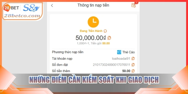 Những điểm cần kiểm soát khi giao dịch