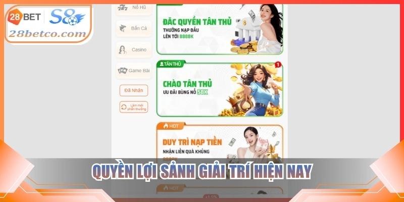 Quyền lợi sảnh giải trí hiện nay