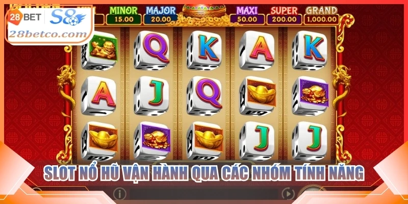 Slot nổ hũ vận hành qua các nhóm tính năng