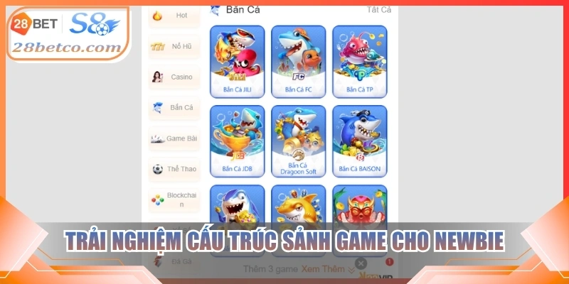 Trải nghiệm cấu trúc sảnh game cho newbie